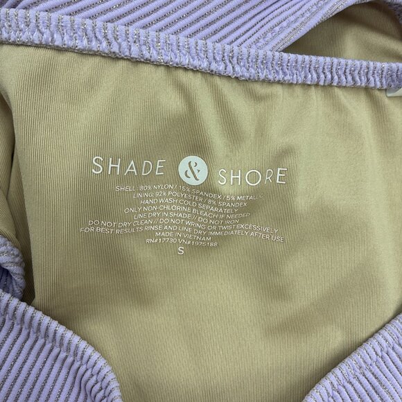 Shade & Shore Womens S Bikini Bottoms High Waist High Leg Extra Cheeky Purple - Picture 6 of 6